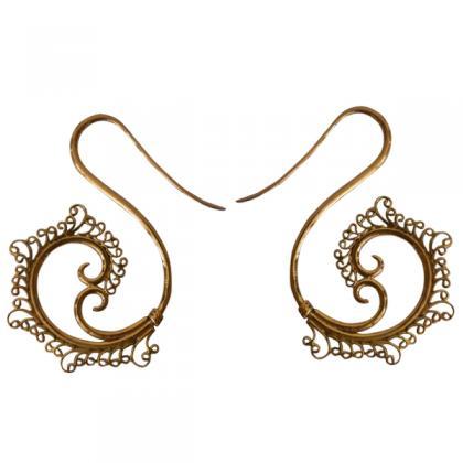 Brass Earring Spirals