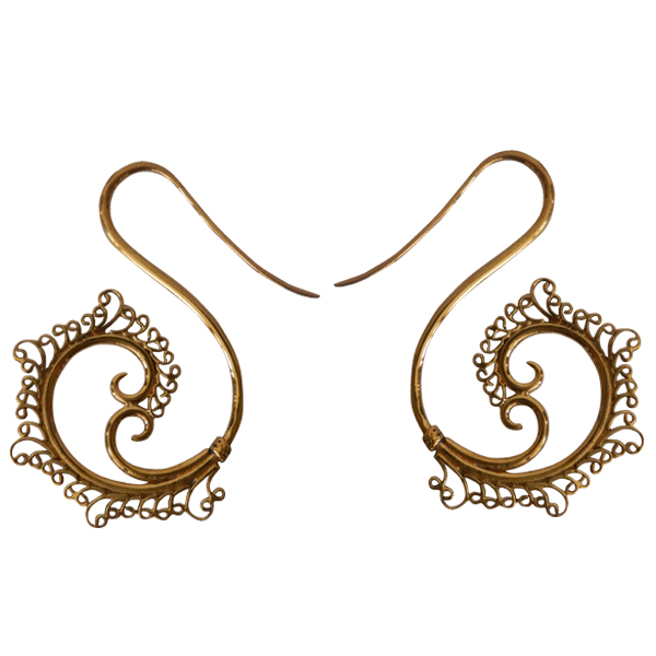 Brass Earring Spirals