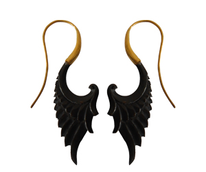 Horn & Brass Earring Angel Wing